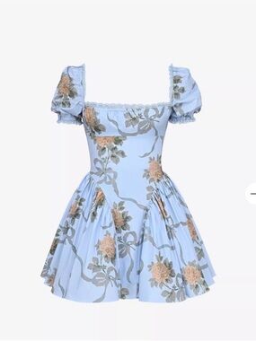 House of CB Rosie Puff Sleeve Stretch Cotton Mini Sundress